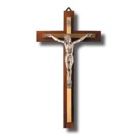Crucifix Wooden Wall Metal Corpus - 270 x 140mm