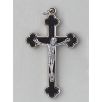 Crucifix - Black Enamel 60mm