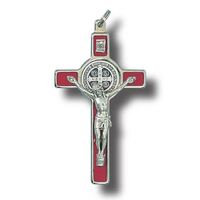 St Benedict Crucifix Red - 80 x 45mm
