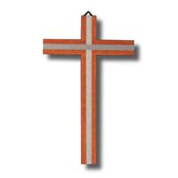 Wooden Cross with Metal Inlay - 250 x 150mm