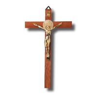 Crucifix Wooden Wall Gold Corpus - 250 x 150mm