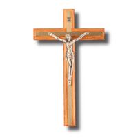Crucifix Metal Inlay Olive - 170 x 100mm