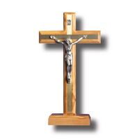 Standing Crucifix Olive Wood - 220 x 120mm