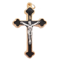Crucifix - Black Enamel 45mm