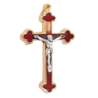 Crucifix - Red Enamel 45mm