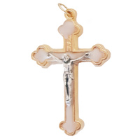 Crucifix - White Enamel 45mm