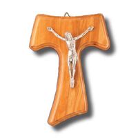 Crucifix Tau Olive Wood - 130 x 90mm