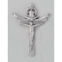 Crucifix  - Silver Holy Trinity 55mm