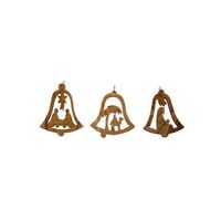 Olive Wood Hanging Bell Ornament - Assorted