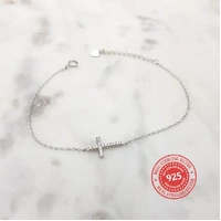 Sterling Silver Bracelet w/CZ Cross