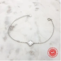 Sterling Silver Bracelet w/Clover Charm
