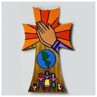 Praying Hands Cross 15cm - El Salvador