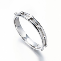 Sterling Silver Rosary Ring - 18mm