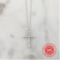 Sterling Silver Crosses Necklace w/Zirconia