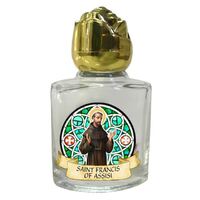 Holy Water Bottle Glass - St Francis of Assisi