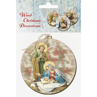 Christmas Wooden Ornament - Holy Family