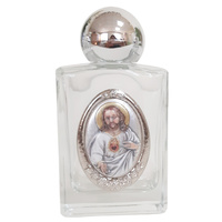 Holy Water Bottle Glass - Sacred Heart Jesus