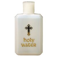 Holy Water Bottle - Plastic Medium with gold cross