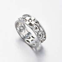 Sterling Silver Rosary Ring - 19mm