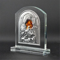 Glass Silver Plaque - Our Lady Perpetual Help
