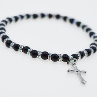 Bracelet - Black w/Cross