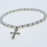 Bracelet - White w/Cross