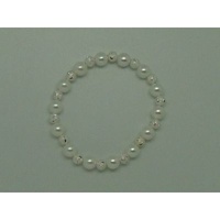 Bracelet - Pearl Beads w/Cross