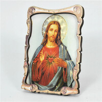 Wooden 3D Wood Plaque - Sacred Heart Jesus