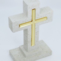 Marble Look Cross w/inner Gold Cross
