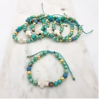 Bracelet w/Green Volcanic Beads