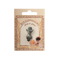 Communion Chalice with Grapes Silver Lapel Pin