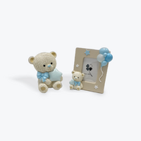 Teddy Money Box and Frame Gift Set - Blue