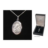 Sterling Silver St Joseph Medal and Chain
