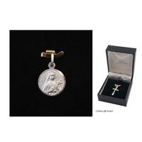 Sterling Silver Medal St Therese Round - 10mm 