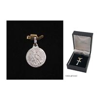 Sterling Silver Medal St Michael Round - 10mm 
