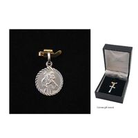 Sterling Silver Medal St Christopher Round - 10mm