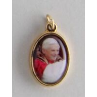 Medal Gilt Pope John Paul II/ Pope Benedict XV1 - 20mm