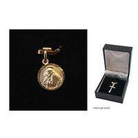 9ct Gold Medal St Anthony Round -10mm
