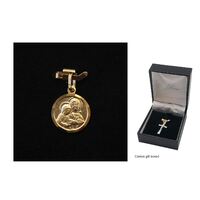 9ct Gold Medal St Anne Round -10mm