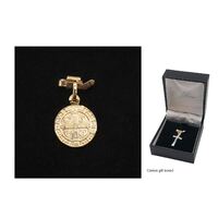 9ct Gold Medal St. Benedict Round -10mm