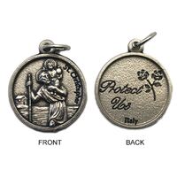 St Christopher Round Medal - 18mm