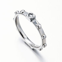 Sterling Silver Rosary Ring - 21mm