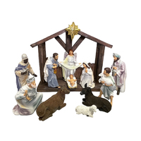 Nativity Stable Set Resin - 11pcs 200mm - Stable: 370 x 135mm