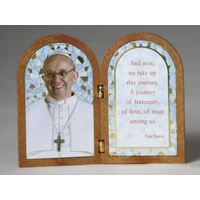 Plaque Plastic Folding Gold Foil Pope Francis-(90x120mm)