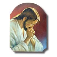 Wood Wall Plaque - Christ in Prayer-(300x400mm)