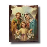 Wood Plaque Holy Family-(250x200mm)