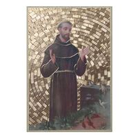 Wood Plaque Gold - St Francis (105x155mm)