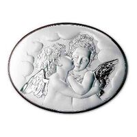 Guardian Angel Oval Sterling Silver Plaque
