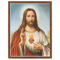 Wood Frame - Sacred Heart Jesus