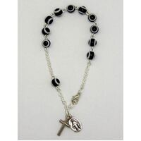 Rosary Bracelet Cat's Eye Black - 5mm Beads